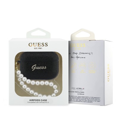 GUESS Glitter Pearl Wrist Strap Case for Apple Airpods Pro 3 - 6