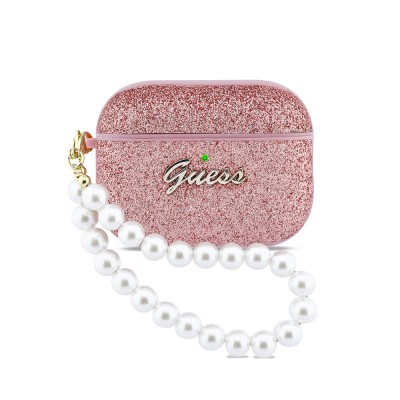 GUESS Glitter Pearl Wrist Strap Case for Apple Airpods Pro 3 - 2