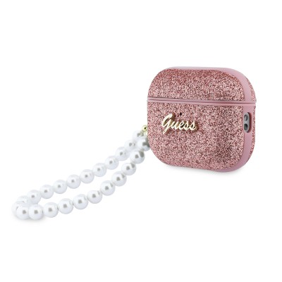 GUESS Glitter Pearl Wrist Strap Case for Apple Airpods Pro 3 - 8
