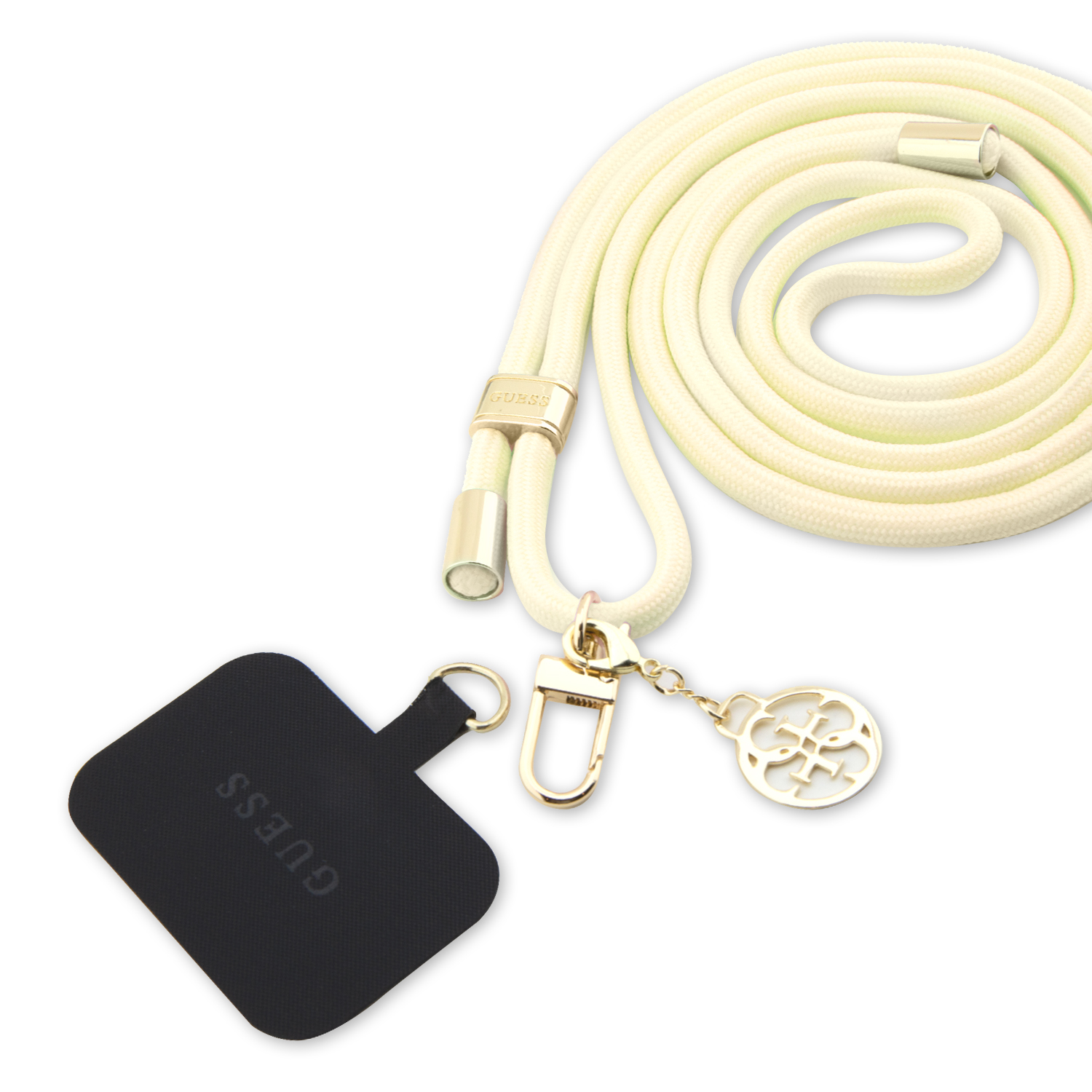 GUESS Metal Logolu Cep Telefonu Askı İpi - Krem