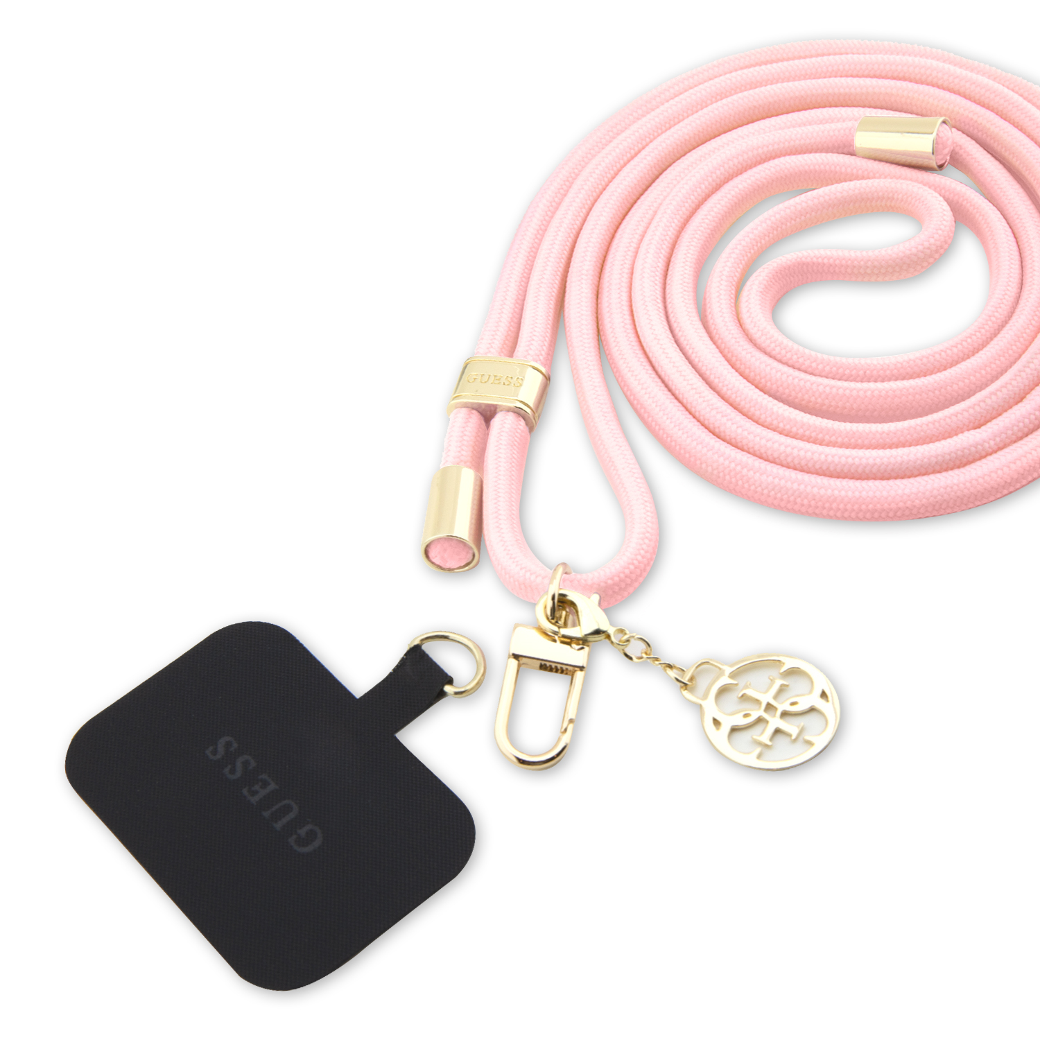 GUESS Metal Logolu Cep Telefonu Askı İpi - Pembe