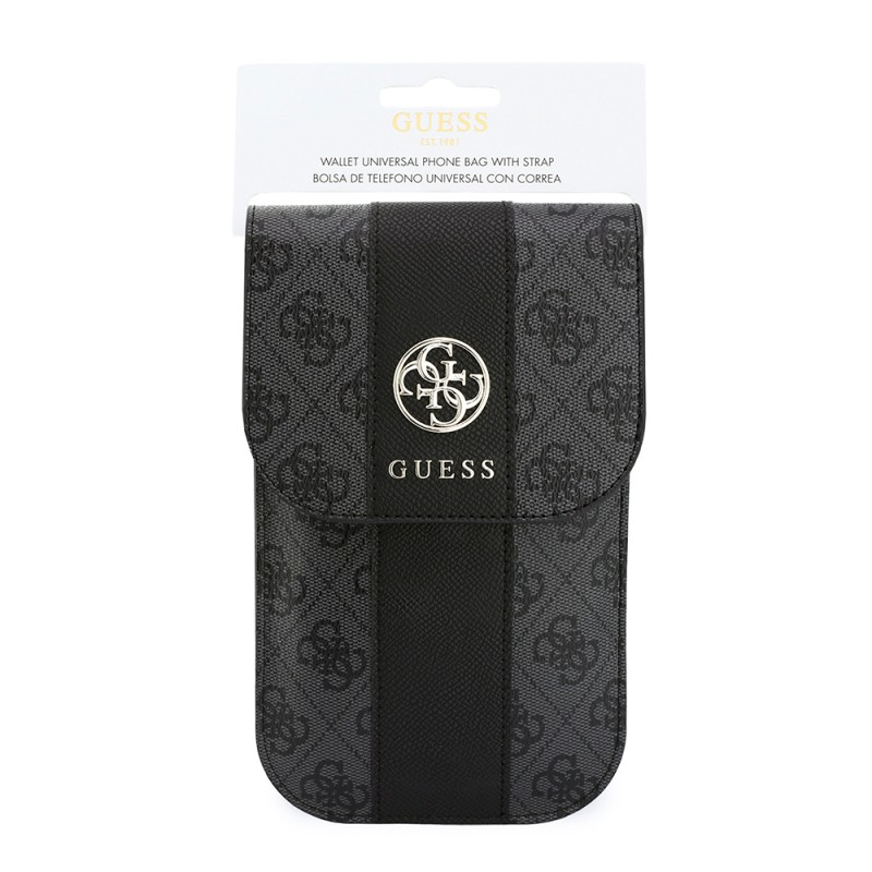 Guess Officially Licensed Bag with 4G Pattern, Large Logo, Card Holder, Strap, and Magnetic Closure - 11
