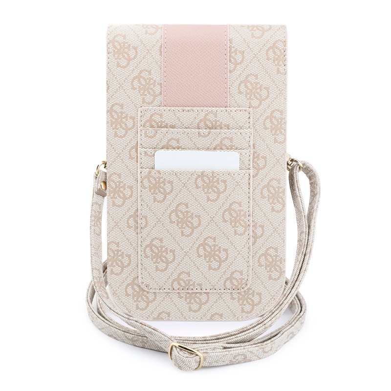 Guess Officially Licensed Bag with 4G Pattern, Large Logo, Card Holder, Strap, and Magnetic Closure - 6