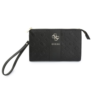 Guess Officially Licensed Handbag with Shoulder Strap, Featuring Peony and 4G Patterns, Stripe Detail, and Metal Logo - 3