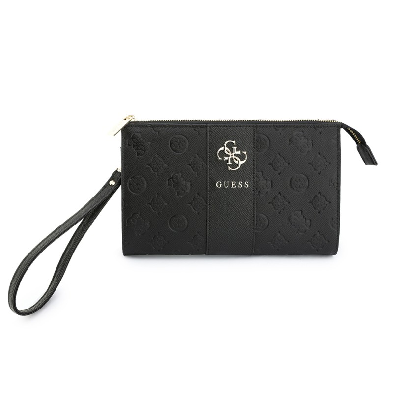 Guess Officially Licensed Handbag with Shoulder Strap, Featuring Peony and 4G Patterns, Stripe Detail, and Metal Logo - 3