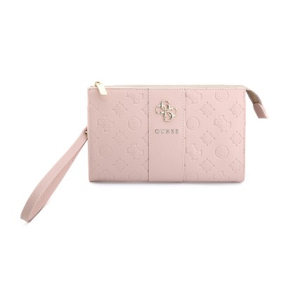 Guess Officially Licensed Handbag with Shoulder Strap, Featuring Peony and 4G Patterns, Stripe Detail, and Metal Logo - 8