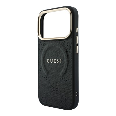 Guess Officially Licensed M-Safe Compatible C-Magnet PU Leather Peony Case for Apple iPhone 18 Pro with Hot-Pressed Logo/Text - 9