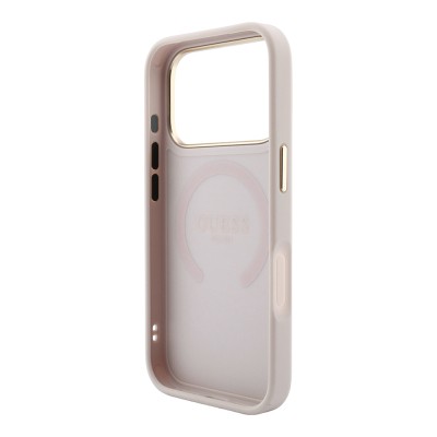 Guess Officially Licensed M-Safe Compatible C-Magnet PU Leather Peony Case for Apple iPhone 18 Pro with Hot-Pressed Logo/Text - 17