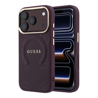 Guess Officially Licensed M-Safe Compatible C-Magnet PU Leather Peony Case for Apple iPhone 18 Pro with Hot-Pressed Logo/Text - 2