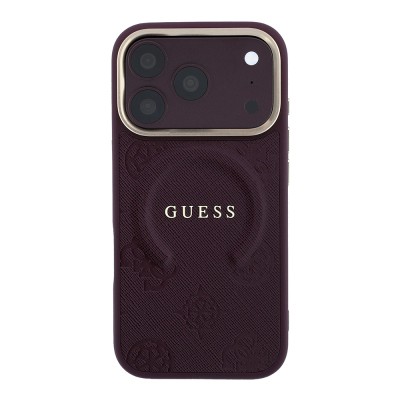 Guess Officially Licensed M-Safe Compatible C-Magnet PU Leather Peony Case for Apple iPhone 18 Pro with Hot-Pressed Logo/Text - 20