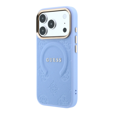 Guess Officially Licensed M-Safe Compatible C-Magnet PU Leather Peony Case for Apple iPhone 18 Pro with Hot-Pressed Logo/Text - 26