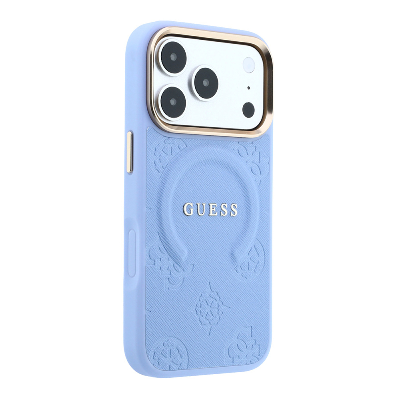 Guess Officially Licensed M-Safe Compatible C-Magnet PU Leather Peony Case for Apple iPhone 18 Pro with Hot-Pressed Logo/Text - 28