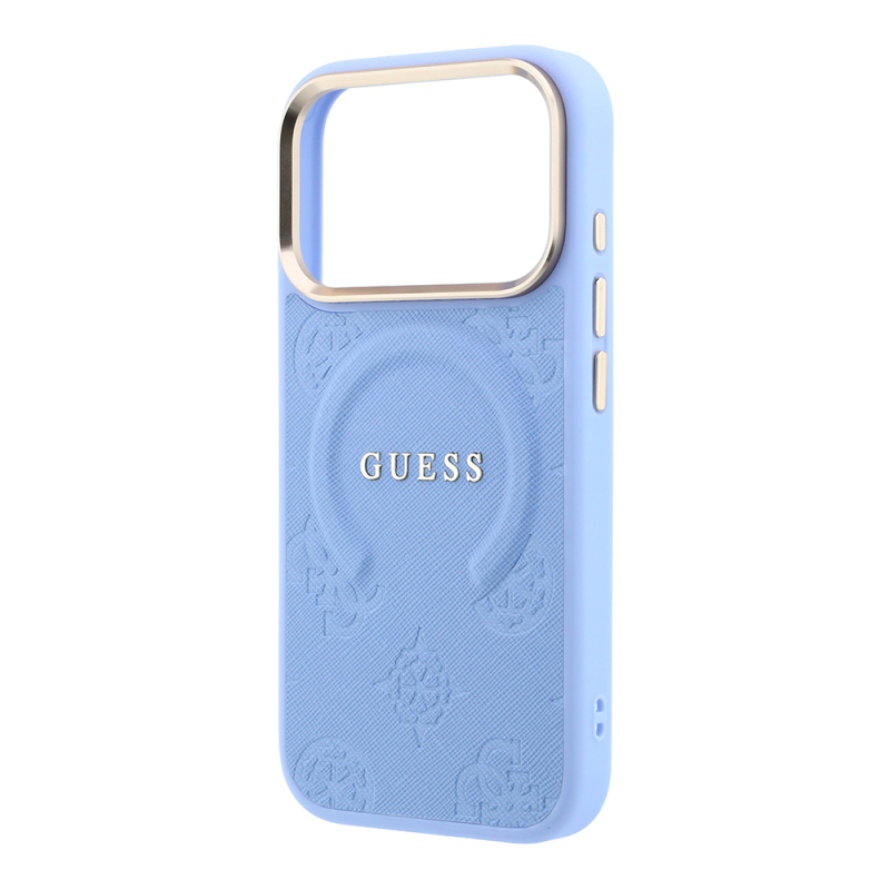 Guess Officially Licensed M-Safe Compatible C-Magnet PU Leather Peony Case for Apple iPhone 18 Pro with Hot-Pressed Logo/Text - 30