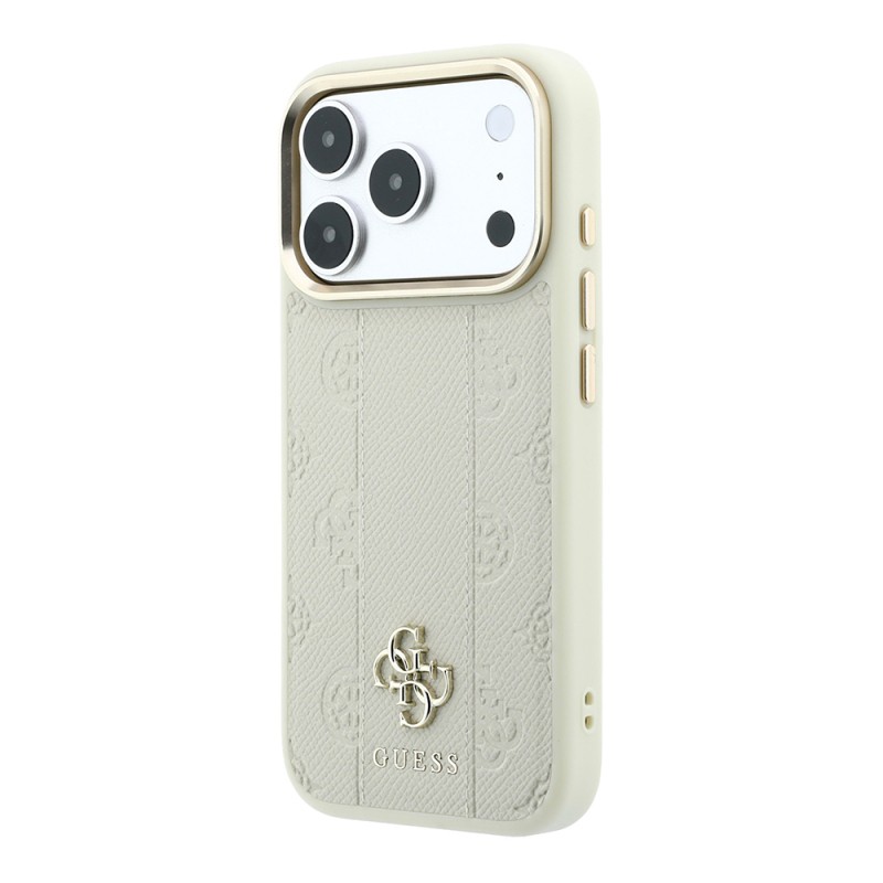 Guess Officially Licensed M-Safe Compatible Case for Apple iPhone 18 Pro – Peony 4G Stripe Design with Letter Logo - 10
