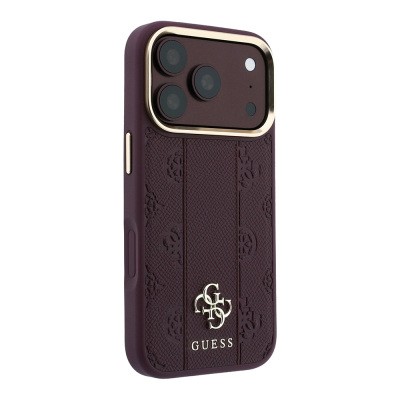 Guess Officially Licensed M-Safe Compatible Case for Apple iPhone 18 Pro – Peony 4G Stripe Design with Letter Logo - 20