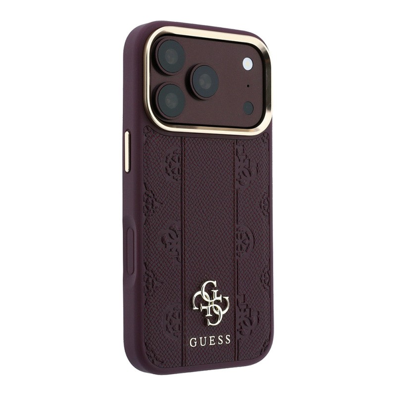 Guess Officially Licensed M-Safe Compatible Case for Apple iPhone 18 Pro – Peony 4G Stripe Design with Letter Logo - 20