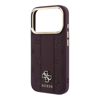 Guess Officially Licensed M-Safe Compatible Case for Apple iPhone 18 Pro – Peony 4G Stripe Design with Letter Logo - 22