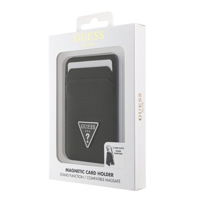 Guess Original Licensed 2 Chamber Triangle Logo Stand Magnetic Card Holder - 6