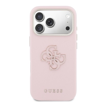 Guess Original Licensed 4G Case for Apple iPhone 17 Pro Max with Large Metal Camera Frame and PU Leather Resin Cover - 11