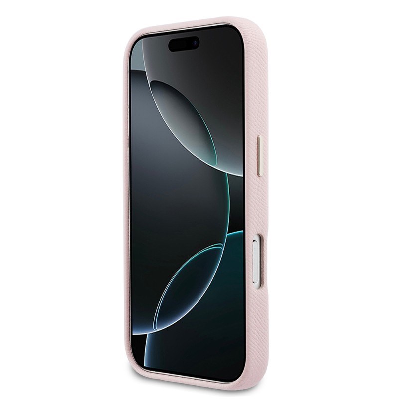 Guess Original Licensed 4G Case for Apple iPhone 17 Pro Max with Large Metal Camera Frame and PU Leather Resin Cover - 13