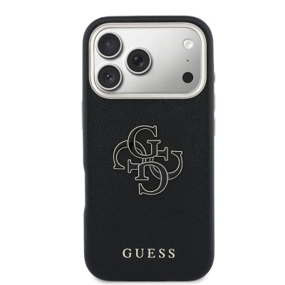 Guess Original Licensed 4G Case for Apple iPhone 17 Pro Max with Large Metal Camera Frame and PU Leather Resin Cover - 27
