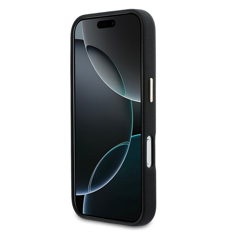 Guess Original Licensed 4G Case for Apple iPhone 17 Pro Max with Large Metal Camera Frame and PU Leather Resin Cover - 29