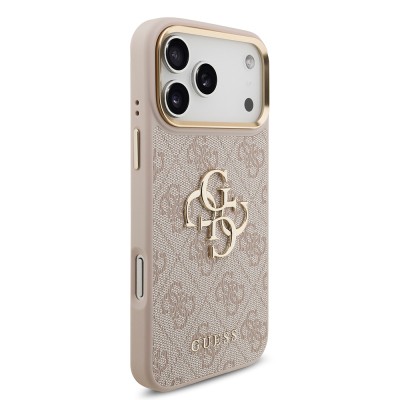 Guess Original Licensed 4G Case for Apple iPhone 18 Pro Max with Large Metal Logo and Thick Strap - 6