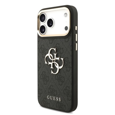 Guess Original Licensed 4G Case for Apple iPhone 18 Pro Max with Large Metal Logo and Thick Strap - 12