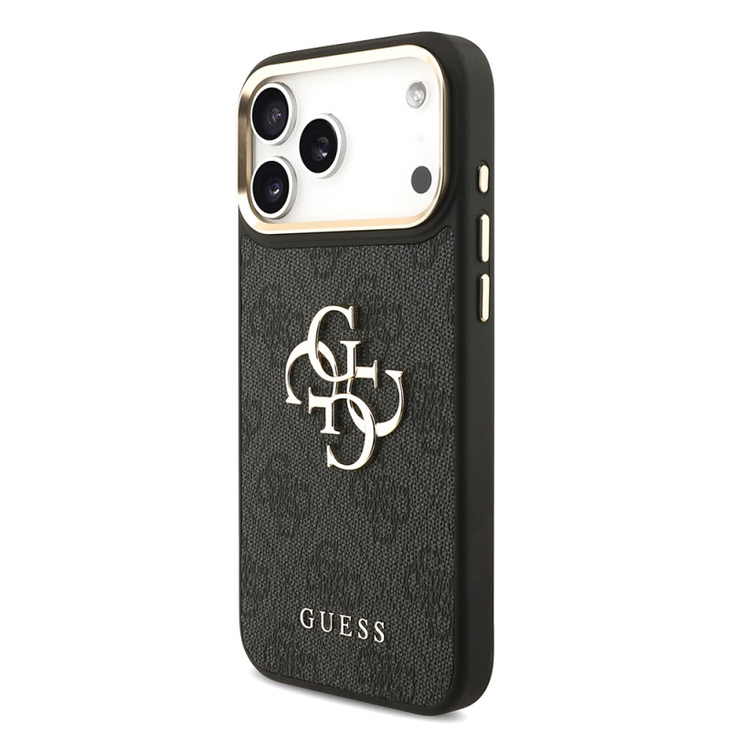 Guess Original Licensed 4G Case for Apple iPhone 18 Pro Max with Large Metal Logo and Thick Strap - 12