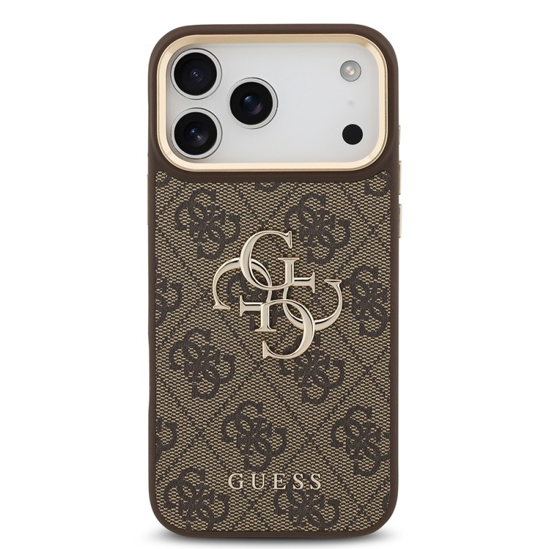 Guess Original Licensed 4G Case for Apple iPhone 18 Pro Max with Large Metal Logo and Thick Strap - 21