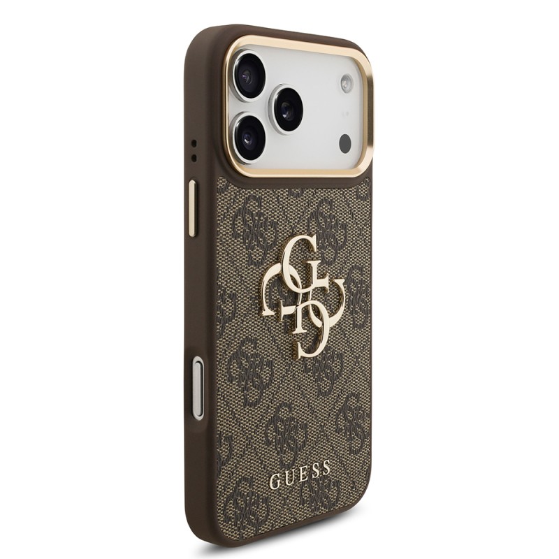 Guess Original Licensed 4G Case for Apple iPhone 18 Pro Max with Large Metal Logo and Thick Strap - 22