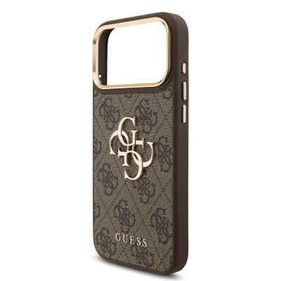 Guess Original Licensed 4G Case for Apple iPhone 18 Pro Max with Large Metal Logo and Thick Strap - 24