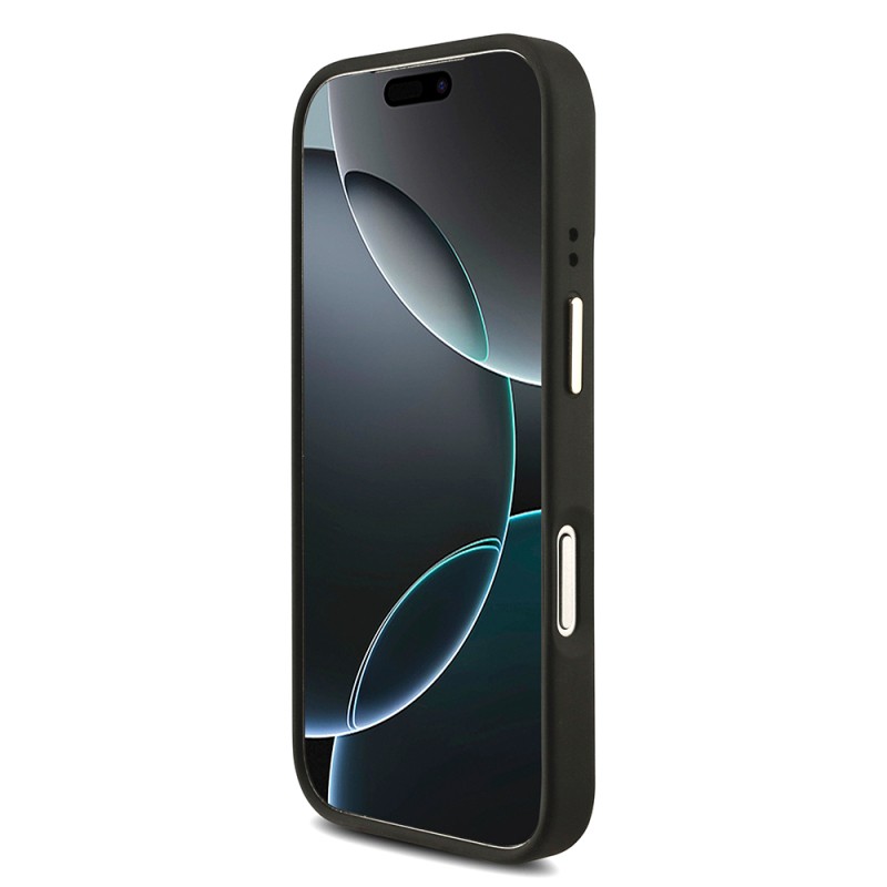 Guess Original Licensed 4G Case for Apple iPhone 18 Pro with Large Metal Logo and Thick Strap - 7