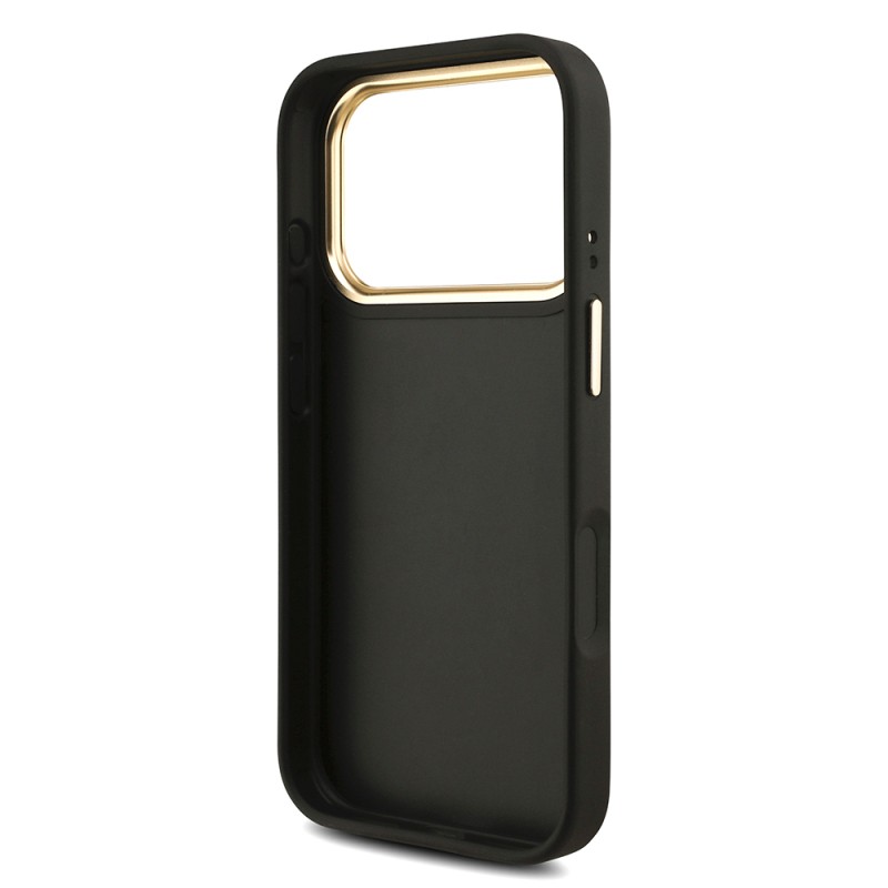 Guess Original Licensed 4G Case for Apple iPhone 18 Pro with Large Metal Logo and Thick Strap - 9