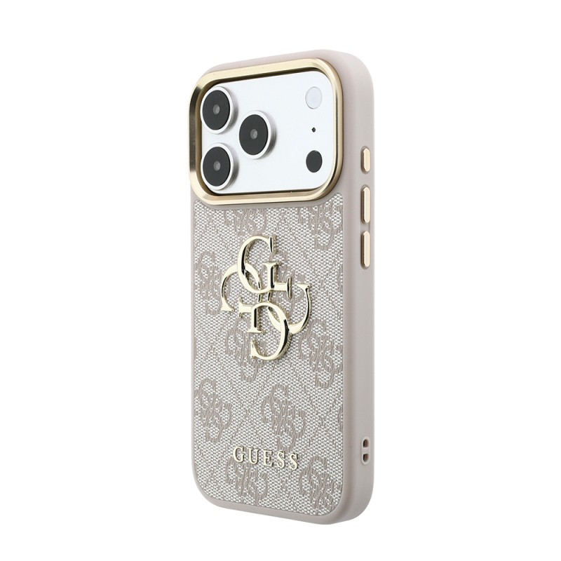 Guess Original Licensed 4G Case for Apple iPhone 18 Pro with Large Metal Logo and Thick Strap - 12