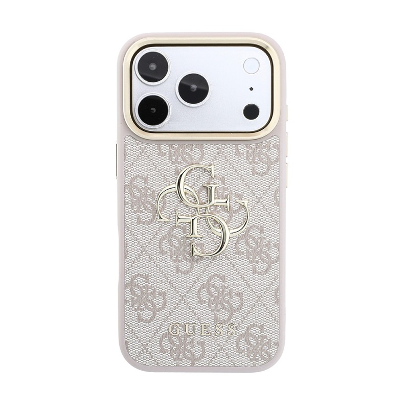 Guess Original Licensed 4G Case for Apple iPhone 18 Pro with Large Metal Logo and Thick Strap - 13