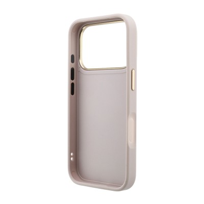 Guess Original Licensed 4G Case for Apple iPhone 18 Pro with Large Metal Logo and Thick Strap - 17