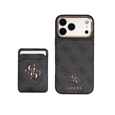 Guess Original Licensed 4G Case with Logo and Card Holder for Apple iPhone 17 Pro Max - Guess