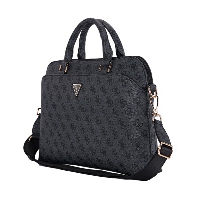 Guess Original Licensed 4G Patterned Triangle Logo Shoulder Strap 15 inch Laptop Bag - 9