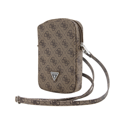 Guess Original Licensed 4G Patterned Triangle Logo Zippered Crossbody Bag - Guess