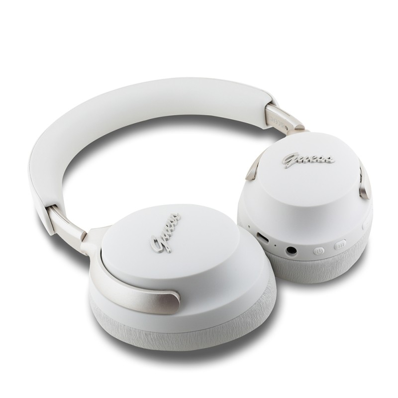 Guess Original Licensed ANC/ENC Featured Metal Text Logo Script Series On-Ear Bluetooth Headset v5.4 - 6
