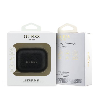 Guess Original Licensed Apple AirPods Pro 3 Case with Keychain PU Leather Cover - 8