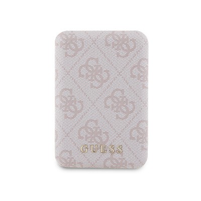 Guess Original Licensed Digital LED Indicator PU Leather 4G Patterned Metal Text Logo Powerbank 5000mAh 15W - 5