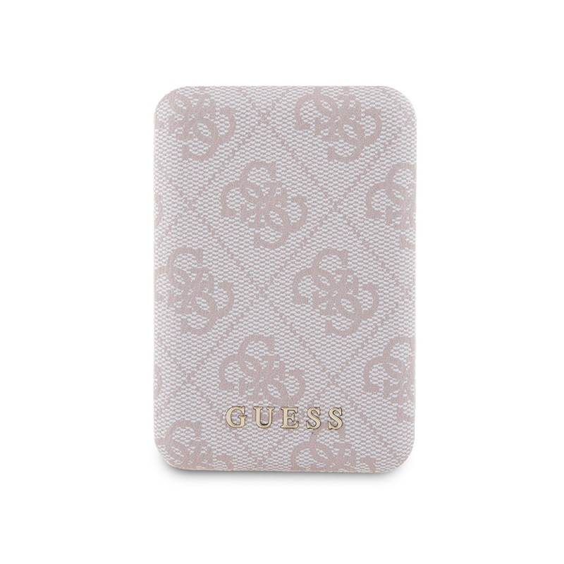 Guess Original Licensed Digital LED Indicator PU Leather 4G Patterned Metal Text Logo Powerbank 5000mAh 15W - 5