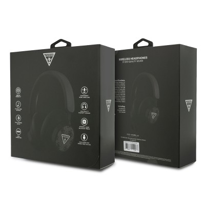 Guess Original Licensed ENC PU 4G Patterned Triangle Logo Over-Ear Bluetooth Headphones - 8