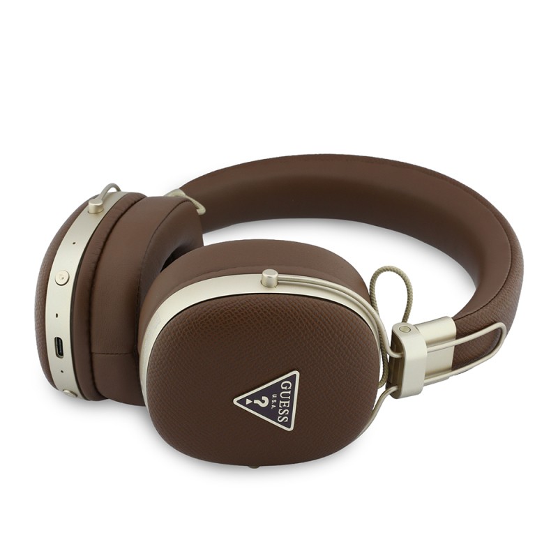 Guess Original Licensed ENC Technology Over-Ear Bluetooth Headset v5.4 with PU Triangle Metal Logo - 6