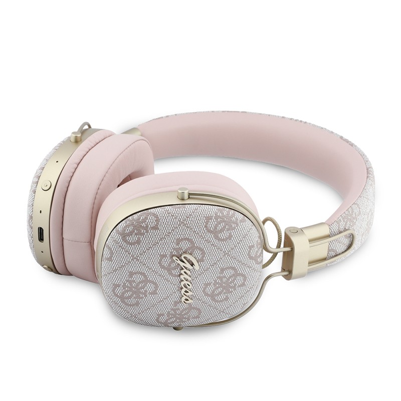 Guess Original Licensed ENC Technology PU 4G Patterned Metal Logo Over-Ear Bluetooth Headphones v5.4 - 8