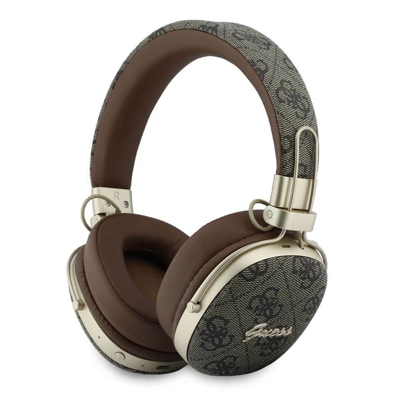 Guess Original Licensed ENC Technology PU 4G Patterned Metal Logo Over-Ear Bluetooth Headphones v5.4 - 1