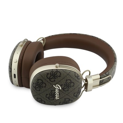 Guess Original Licensed ENC Technology PU 4G Patterned Metal Logo Over-Ear Bluetooth Headphones v5.4 - 9