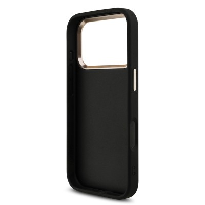 Guess Original Licensed Gold Metal Camera Frame Case with 4G Design and Large Metal Logo and Text - Apple iPhone 18 Pro Cover - 12